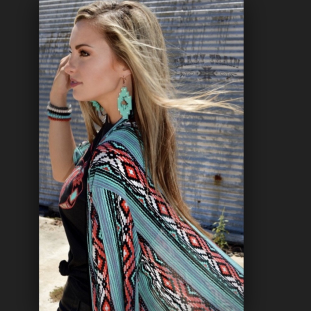 SOLD Crazy Train one size Southwestern duster OS - Picture 3 of 4